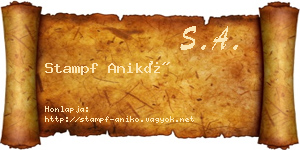 Stampf Anikó névjegykártya